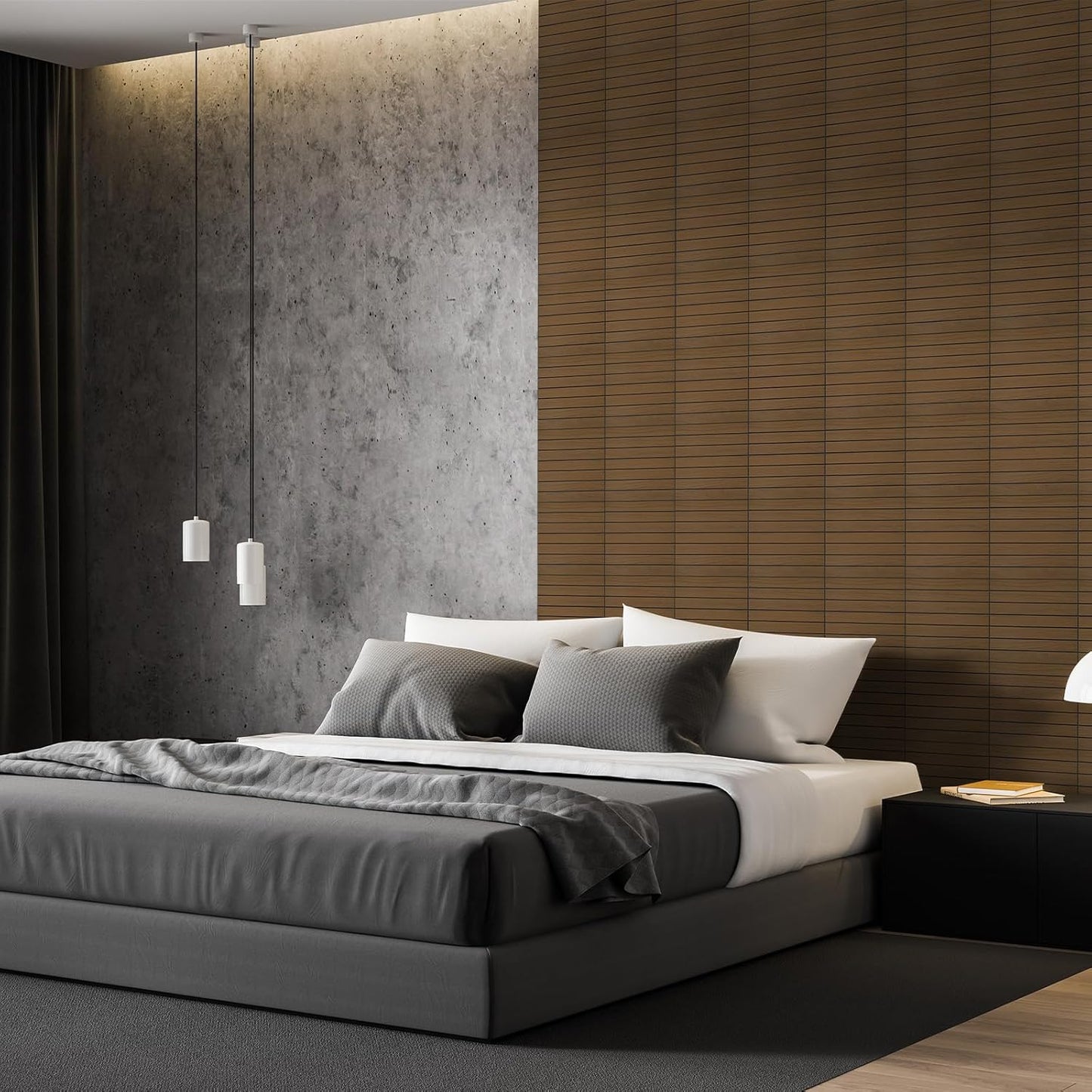 10 Paneles de pared de listones de madera para despegar y pegar