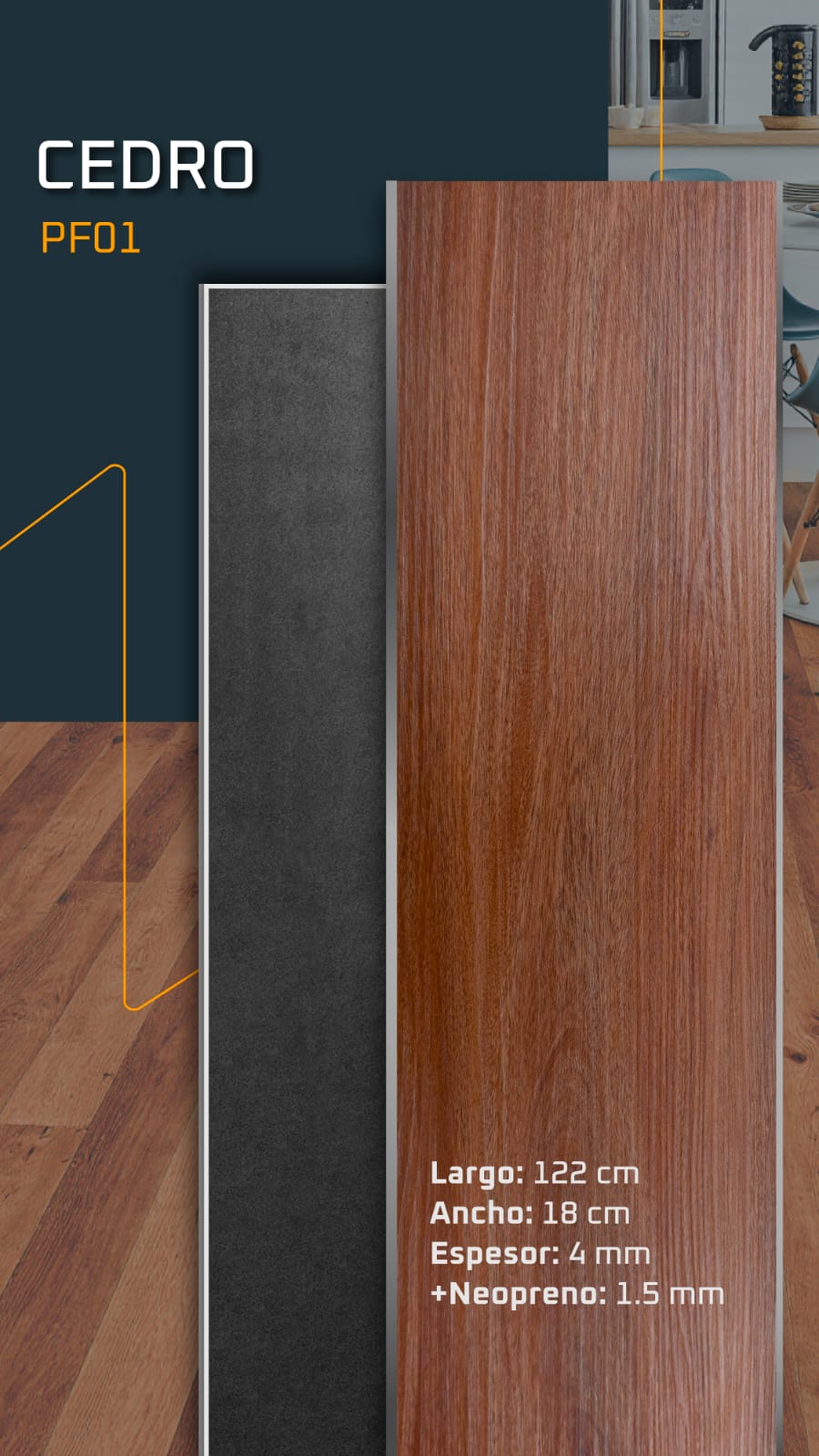 Piso SPC Cedro 5,5 mm