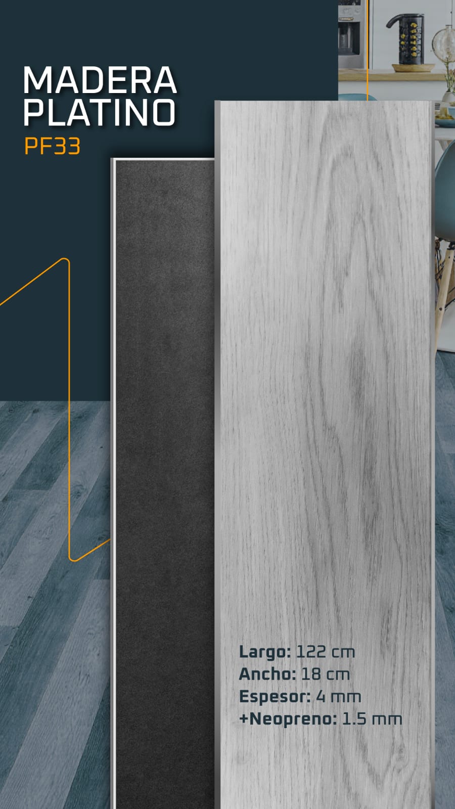 Piso SPC Madera Platino 5,5 mm