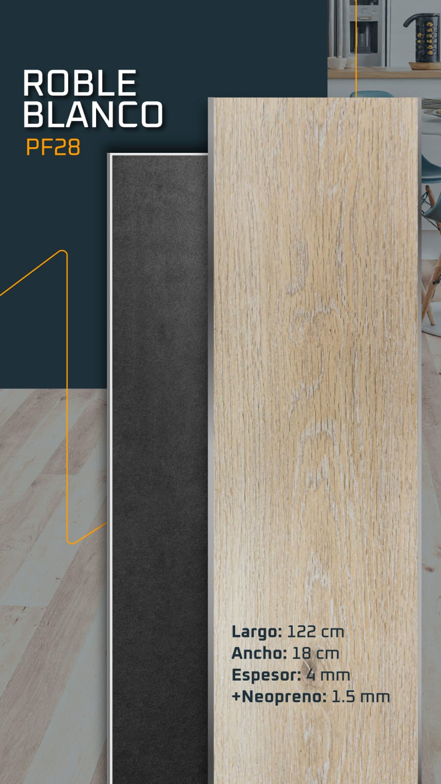 Piso SPC Roble Blanco 5,5 mm