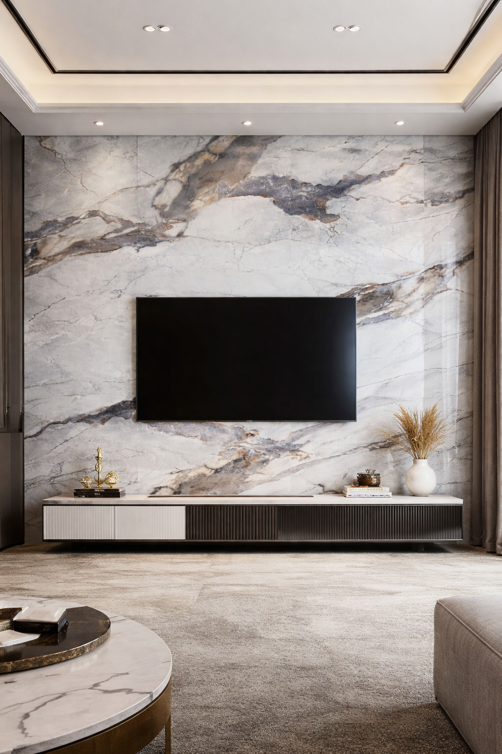 PVC Marmolizado Blanco Azul – pm 16 Revestimiento Decorativo para Pared