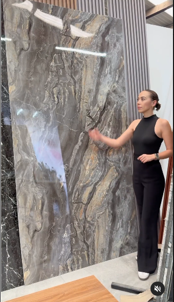 Pvc Marmolizado Gris Luna