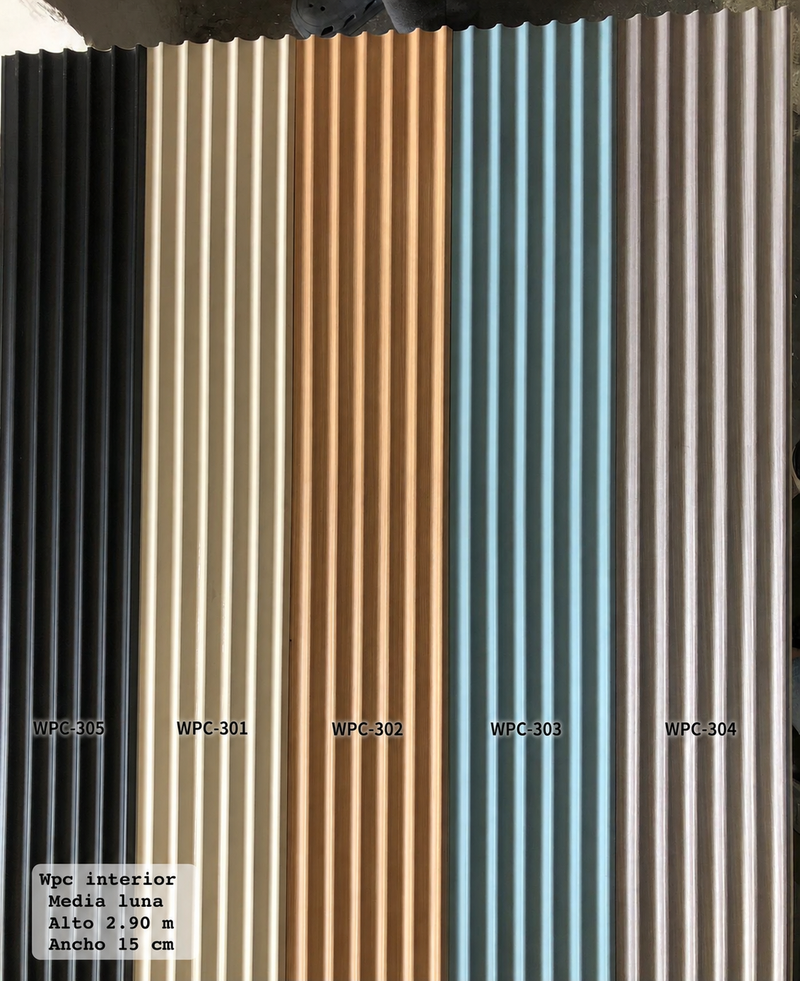 Wpc semicirculo 15cm x 2.90