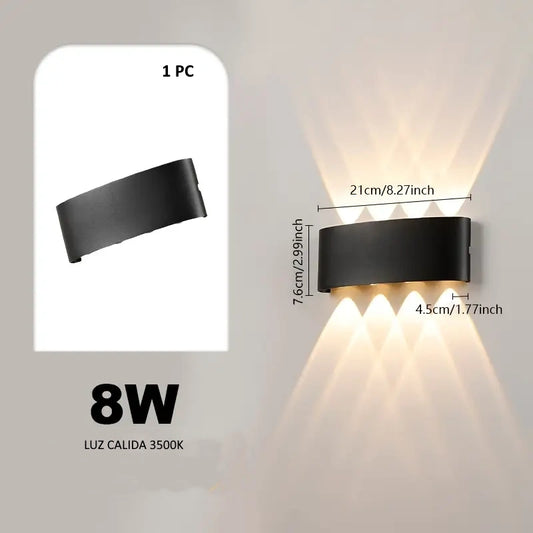 Aplique de pared 8w luz calida