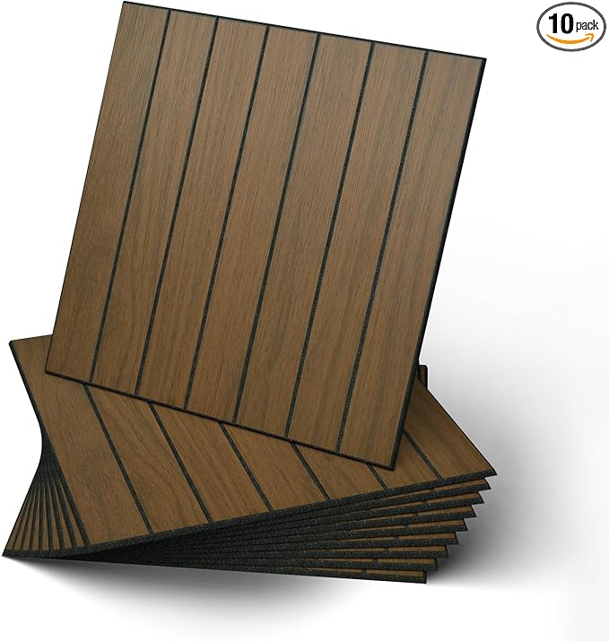 10 Paneles de pared de listones de madera para despegar y pegar