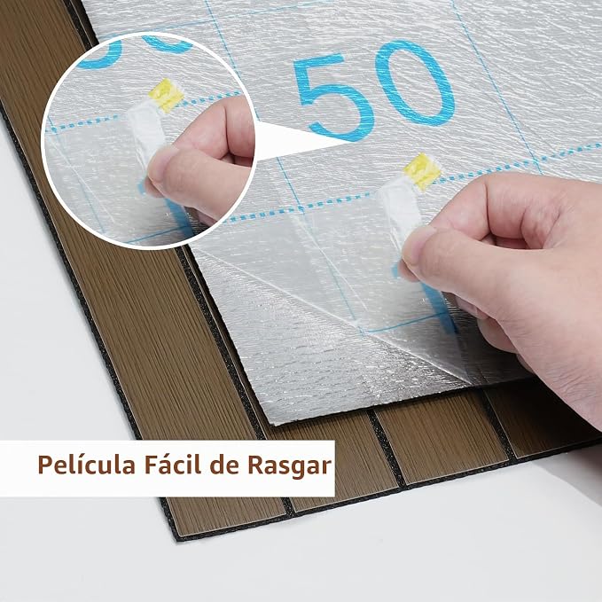 10 Paneles de pared de listones de madera para despegar y pegar
