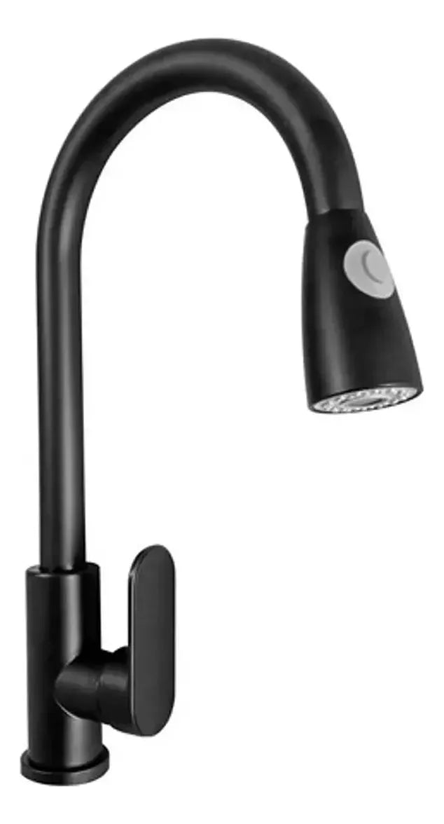 Llave Para Cocina Lavaplatos Extraíble Negro Flexible