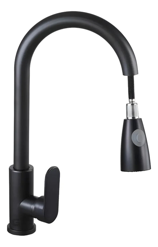 Llave Para Cocina Lavaplatos Extraíble Negro Flexible