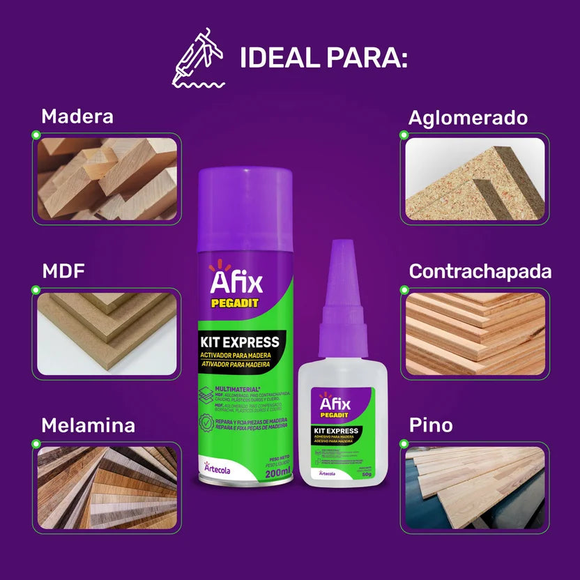 Kit Pegante 100 gr + 200 ml Afix Express