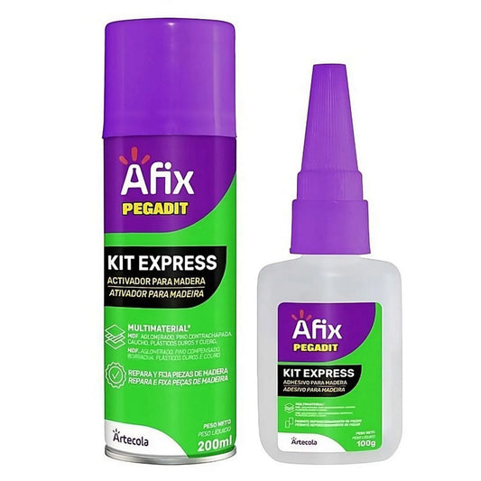 Kit expres adhesivo 100g + activador para madera 200ml Afix