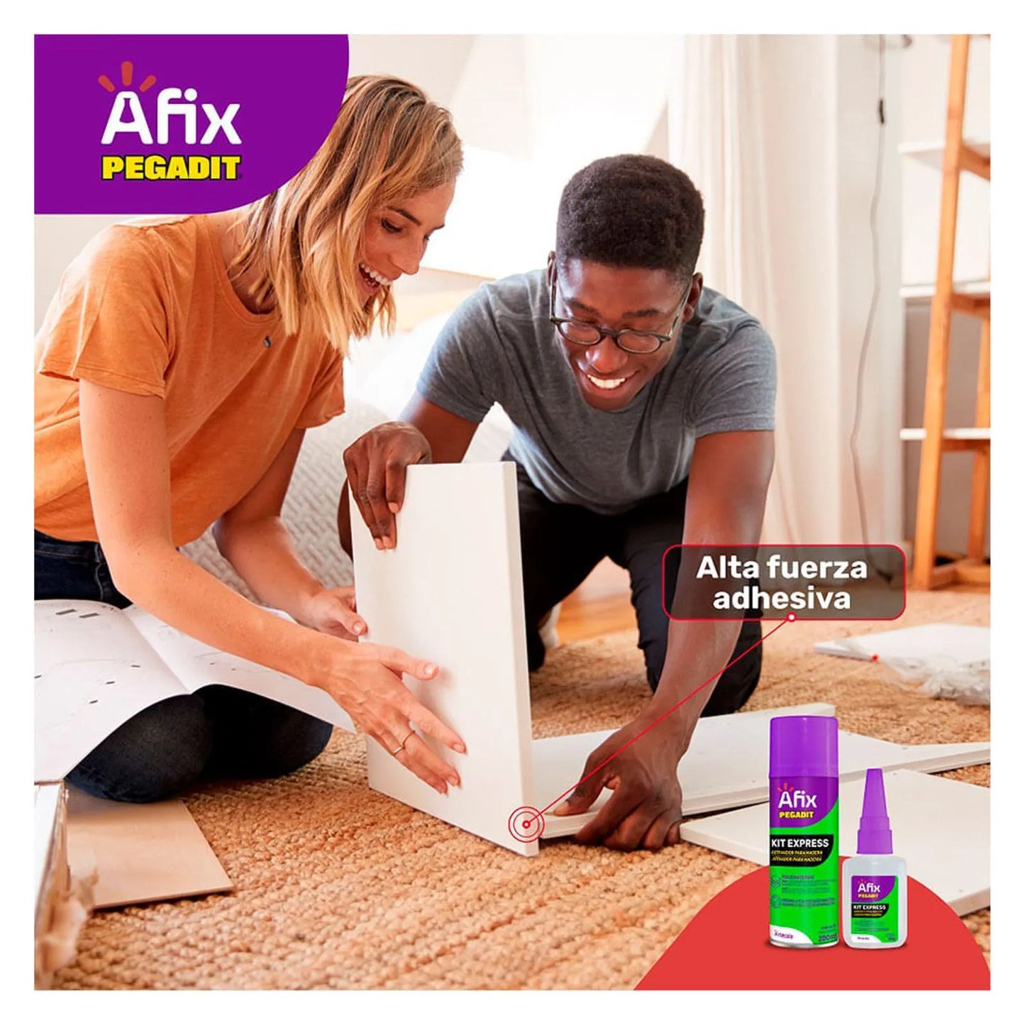 Kit expres adhesivo 100g + activador para madera 200ml Afix