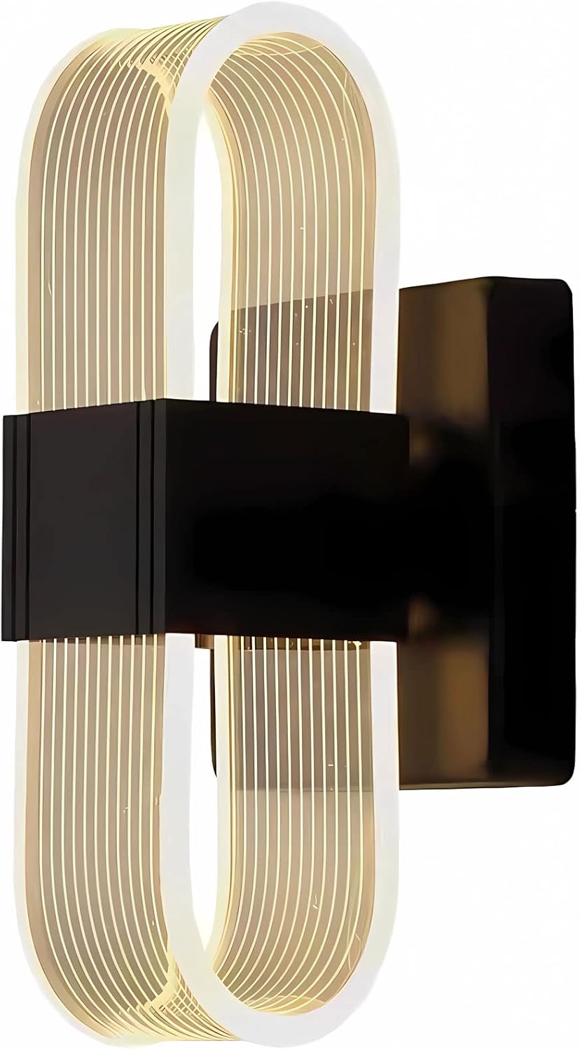 Lámpara de pared moderna, pantalla acrílica, apliques de pared LED de 18W cod LA09000 Negra