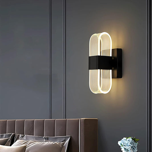 Lámpara de pared moderna, pantalla acrílica, apliques de pared LED de 18W cod LA09000 Negra