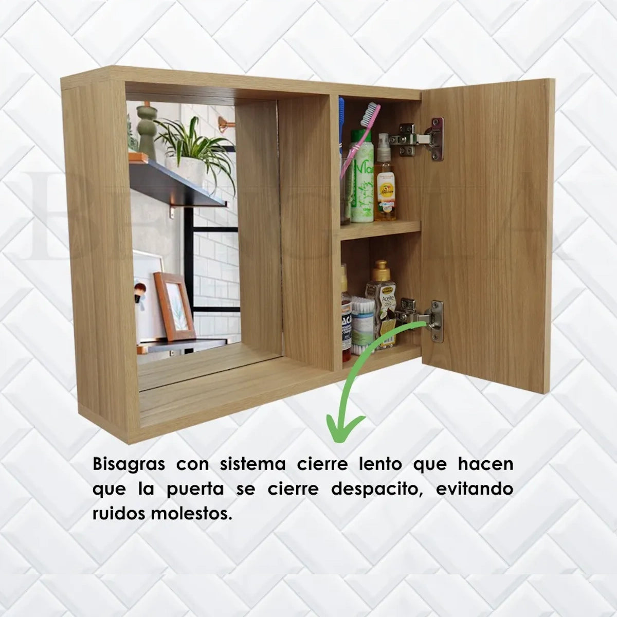 Gabinete De Baño 50x40 Con Espejo