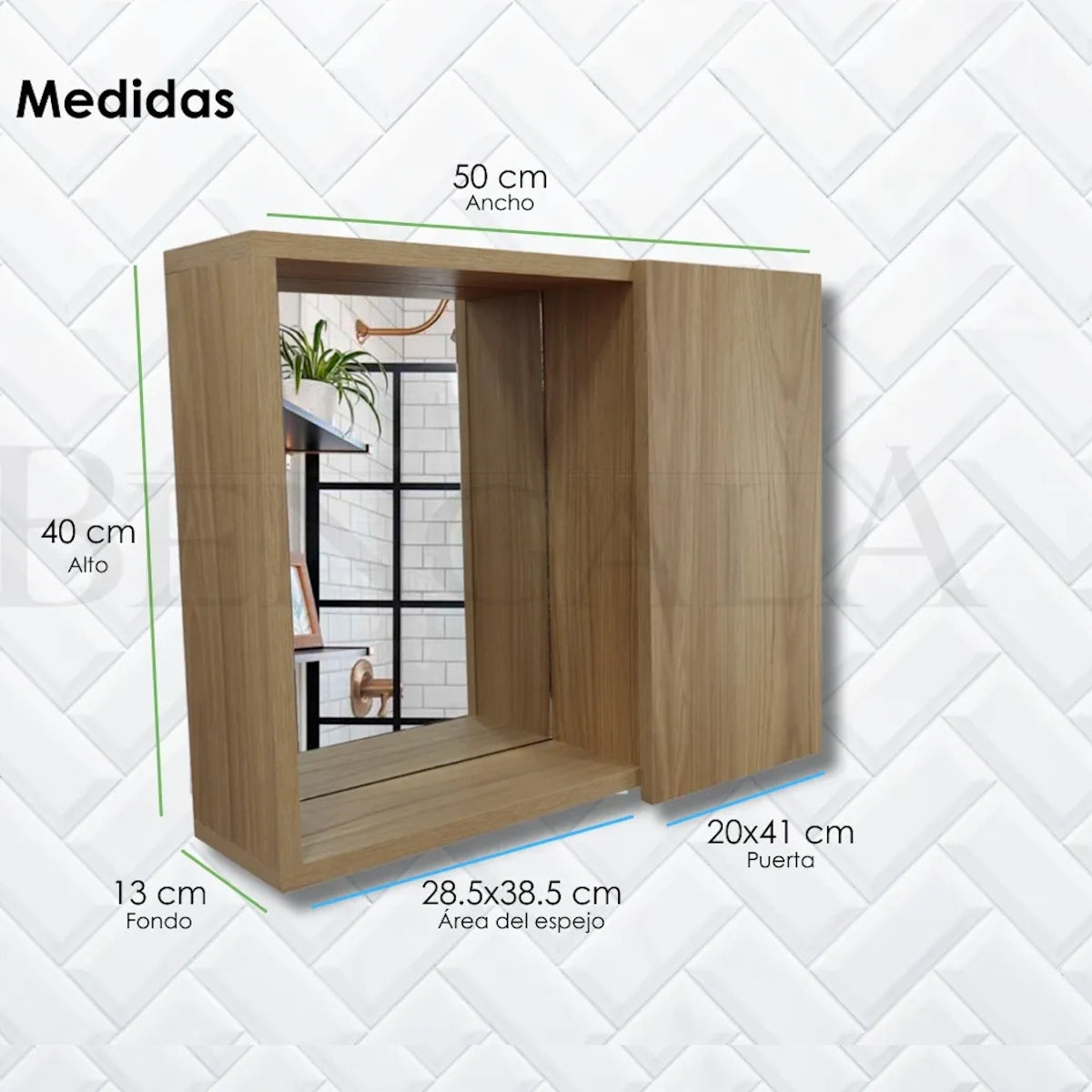 Gabinete De Baño 50x40 Con Espejo