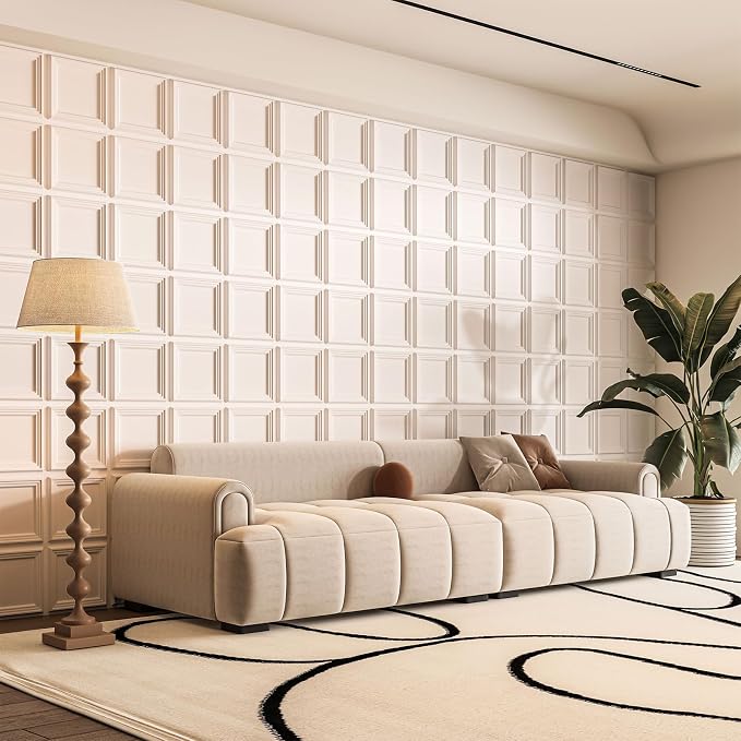 33 paneles de pared texturizados en 3D Blanco