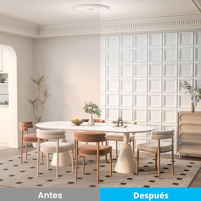 33 paneles de pared texturizados en 3D Blanco