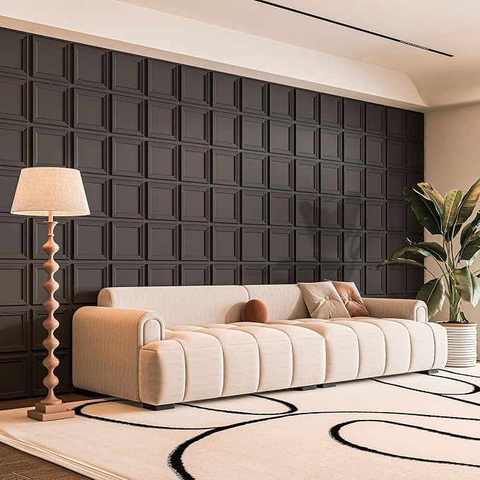 33 paneles de pared texturizados en 3D Negro