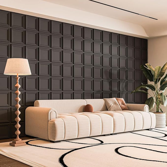33 paneles de pared texturizados en 3D Negro