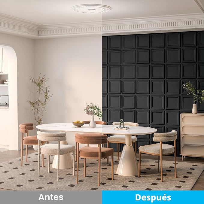 33 paneles de pared texturizados en 3D Negro