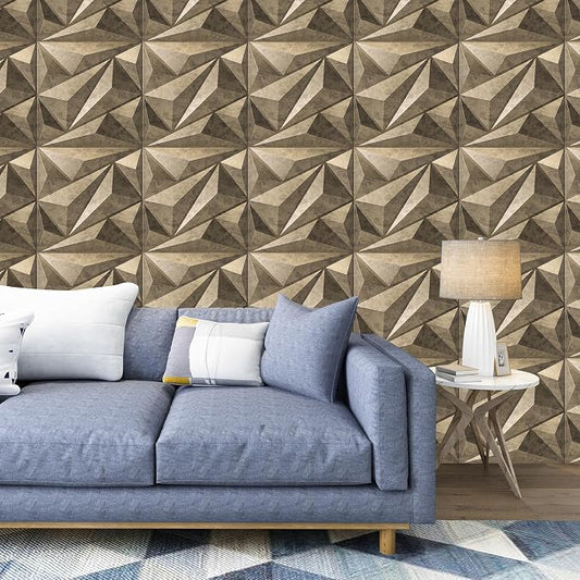 12 Paneles de pared 3D con diamantes, PVC, oro antiguo