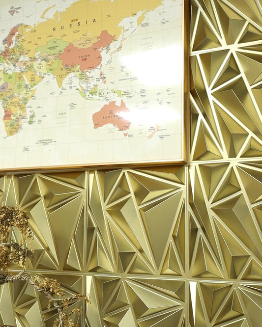 12 Paneles de Pared 3d de Pared Oro Champán