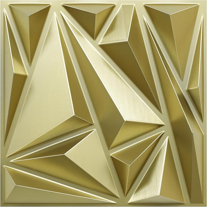 12 Paneles de Pared 3d de Pared Oro Champán