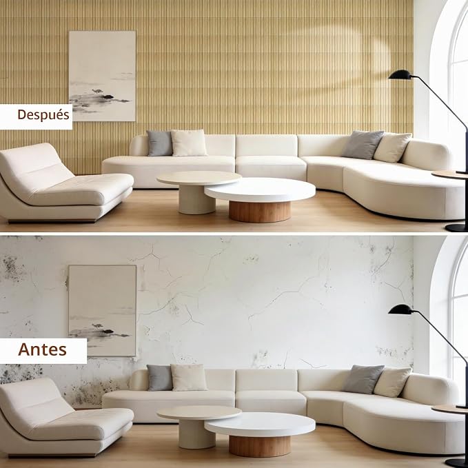 10 paneles de pared decorativos de PVC insonorizados, paneles autoadhesivos