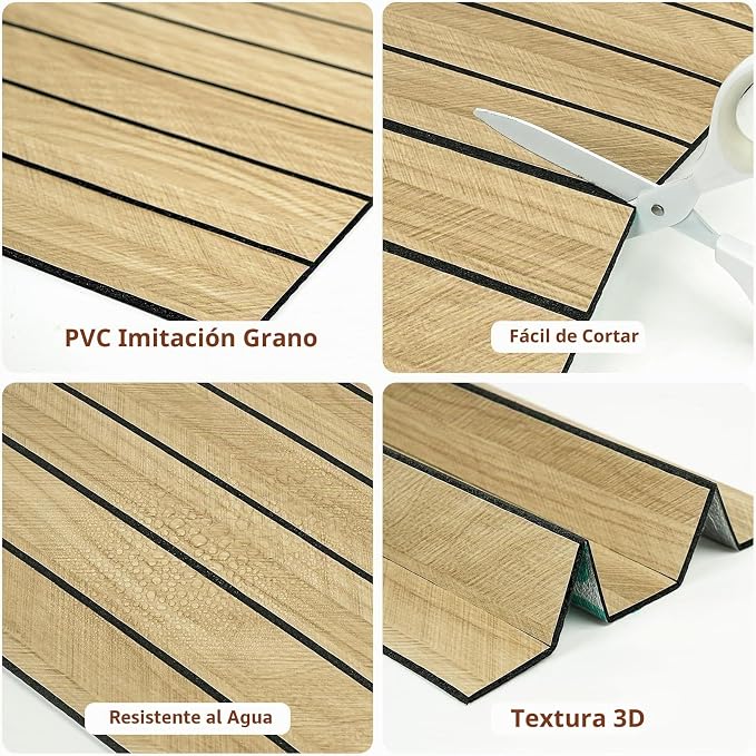 10 paneles de pared decorativos de PVC insonorizados, paneles autoadhesivos