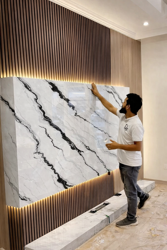 Pvc marmolizado Blanco panda pm 23 - CON DETALLES