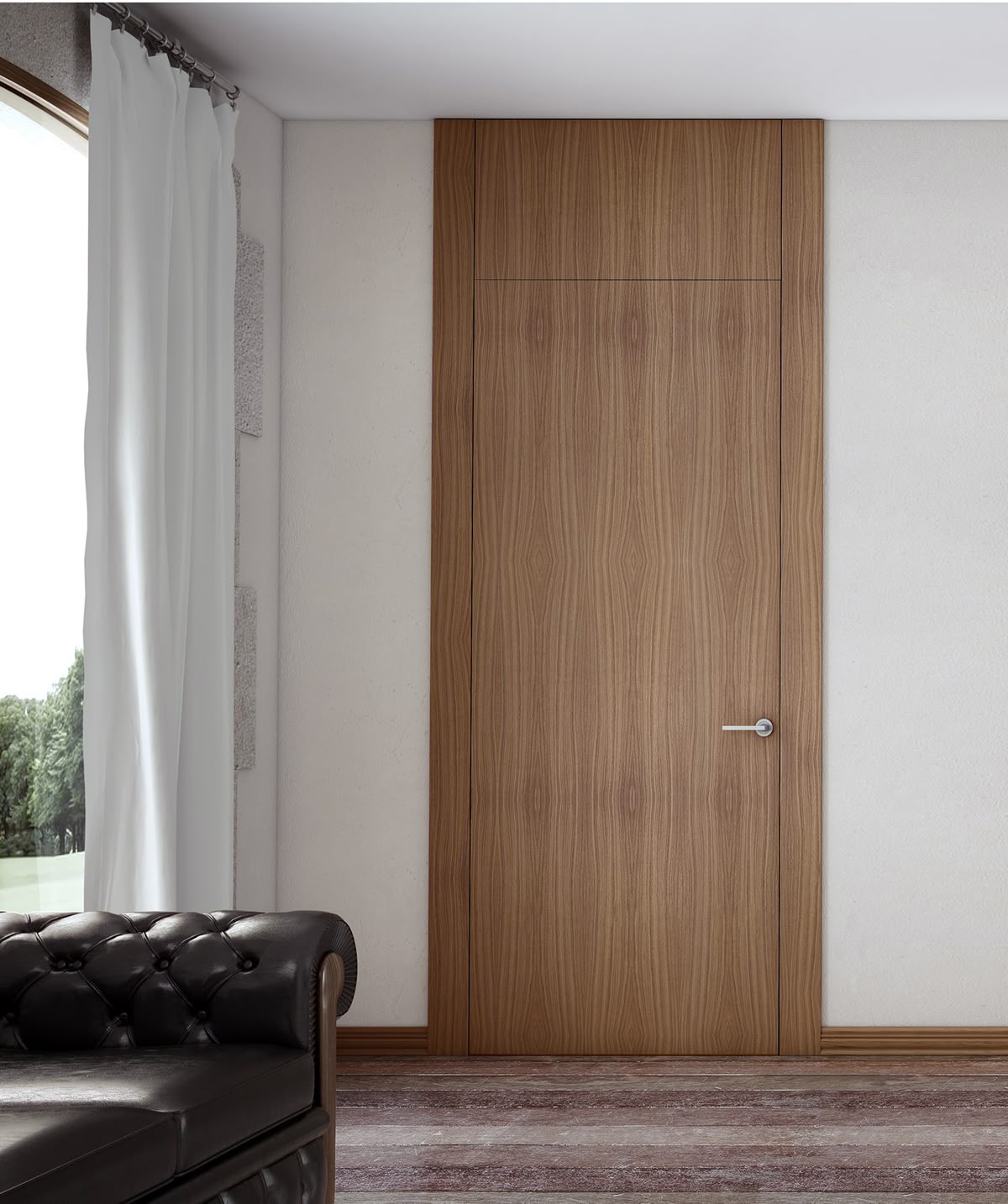 Guarda escobas en PVC Nogal Claro